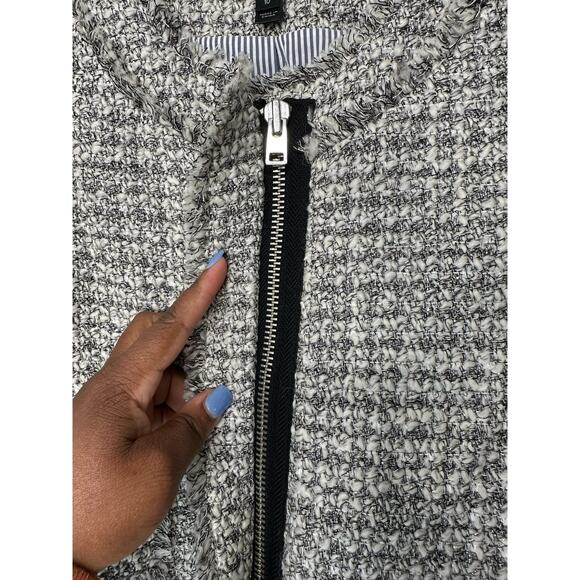 J.Crew Silver Metallic Grey Tweed Tweed Wool Blend Lady Jacket Blazer‎ Size 10 - Picture 7 of 11